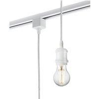 KnightsBridge 230V 1.8M E27 Vintage Track Pendant - White