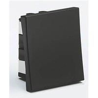 KnightsBridge 20AX 1G 2-way modular wide rocker switch (50x50mm) - Black