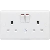 KnightsBridge 13A 2G DP switched socket with night light function