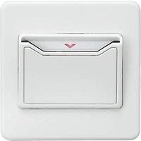 Knightsbridge Screwless Hotel 32A 1G Key Card Switch Matt White