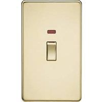 KNIGHTSBRIDGE POLISHED BRASS SCREWLESS Switches & Sockets ALL Inserts + USB