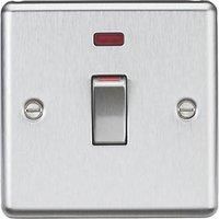 Knightsbridge 45A 1-Gang DP Control Switch Brushed Chrome with LED (655TX)
