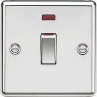 KnightsBridge Decorative 45A 1G DP Switch with Neon - Polished Chrome