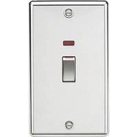 KnightsBridge 45A 2G DP Switch with neon - polished chrome