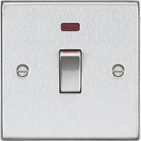 Knightsbridge 45A 1-Gang DP Control Switch Brushed Chrome with LED (623VF)