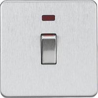 45A 1G DP Switch with neon - Brushed Chrome