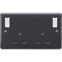 Knightsbridge Part M 13A 2-Gang DP Switched Plug Sockets Anthracite (272YA)