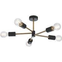 Knightsbridge Sena Decorative 5-Light Pendant Matt Black (604GA)