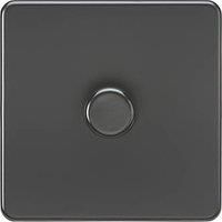 Knightsbridge 1-Gang 2-Way LED Intelligent Dimmer Switch Matt Black (336PX)