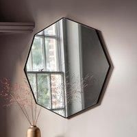 Chante Medium Octagon Wall Mirror - Black