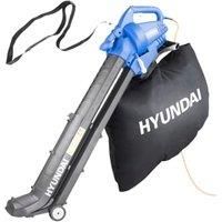 Hyundai HYBV3000E 3 in 1 3000W Electric Leaf Blower Vacuum & Shredder Lightweight & Powerful Long 12 Meter Cable, Large 45L Bag, Variable Speed, Telescope Chute 3 Year Warranty, Blue