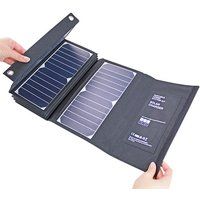 Hyundai 60W Portable and Foldable Solar Charger W/ USB and DC Connectivity - Black