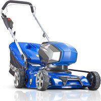 Hyundai HYM40LI330P 40V Lithium-Ion Cordless Battery Powered Roller Lawn Mower 33cm Cutting Width with Battery & Charger, Blue