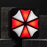 Numskull Resident Evil Umbrella Corp 3D Lamp Wall Light , Plastic- Ambient Lighting Gaming Accessory for Bedroom, Home, Study, Office, Work - Official Capcom Merchandise