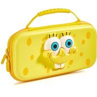 Numskull Spongebob Squarepants Face Hard Shell Travel Case for Nintendo Switch and OLED Model Console - Fits 10 Games and Switch Accessories