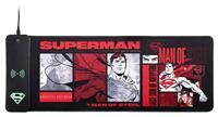 Power Idolz DC Comics Superman XL RGB Gaming Mat with 15W Wireless Charger | Customizable LED, Anti-Slip, Spill-Resistant