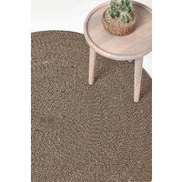 Handwoven Large Cotton Braided Circular Round Rug Grey, Linen