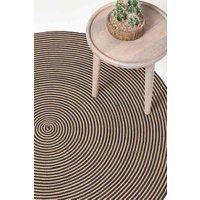 Handwoven Large Cotton Braided Circular Round Rug Grey, Linen