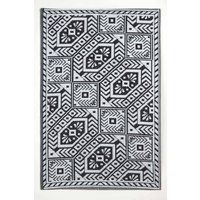 Reversible Indoor/Outdoor Garden Rugs in Motif Mosaic Leaf & Geometric Pattern