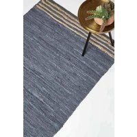 Handmade Stripe Design Recycled Eco Friendly Real Leather Rug and Runner