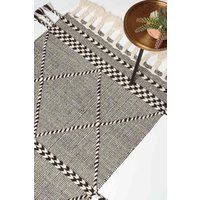 Handwoven Kilim Rug Runner Wool & Cotton in Traditional Pattern with Tassels