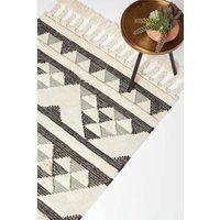 Handwoven Kilim Rug Runner Wool & Cotton in Traditional Pattern with Tassels