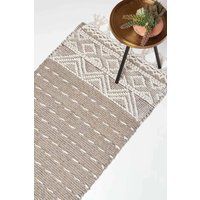 Handwoven Kilim Rug Runner Wool & Cotton in Traditional Pattern with Tassels