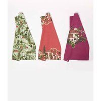 Cotton Pack of 3 Tea Towels Kitchen Linen Cleaning Cloths Check Stripe Plain