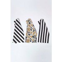 Homescapes Modern Pattern Black & White Tea Towels Set of Three