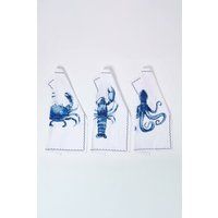 Homescapes Blue Sea Animal Tea Towels Set of Three
