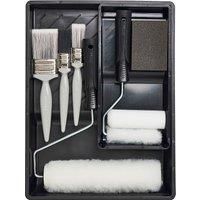 Harris 101092004 Walls & Ceilings Essentials Decorating Set 11 Pieces, Tray, Frame, 1 x 9, 1 x 4 Roller Sleeve, Sanding Block and 1 x 3 Pack Paint Brushes