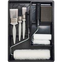 Harris 101092004 Walls & Ceilings Essentials Decorating Set 11 Pieces, Tray, Frame, 1 x 9, 1 x 4 Roller Sleeve, Sanding Block and 1 x 3 Pack Paint Brushes
