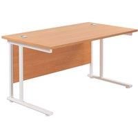 TC Group Aztec Twin Upright Rectangular Office Desk Beech/White 1200mm x 800mm (787TT)