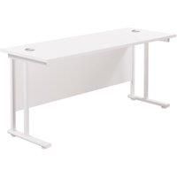 TC Group Aztec Twin Upright Rectangular Office Desk White/White 1800mm x 600mm (169TT)