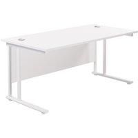 TC Group Aztec Twin Upright Rectangular Office Desk White/White 1800mm x 800mm (262TT)