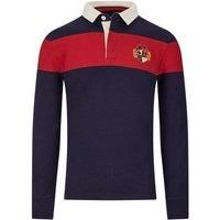 Raging Bull Men's Long Sleeve Chest Panel Rugby in Navy | Size: 2XL