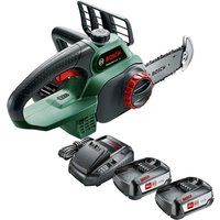 Bosch UNIVERSALCHAIN 18v Cordless Chainsaw 200mm 2 x 2.5ah Li-ion Charger