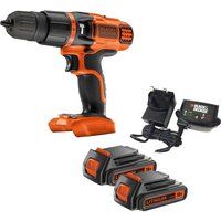 Black and Decker BDCH188 18v Cordless Combi Drill 2 x 1.5ah Liion Charger No Case