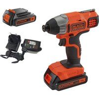 Black and Decker BDCIM18 18v Cordless Impact Driver 2 x 1.5ah Liion Charger No Case
