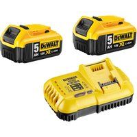 DeWalt 18v XR Cordless Twin Liion Battery and Fast Charger Pack 5ah 5ah