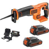 Black and Decker BDCR18 18v Cordless Reciprocating Saw 2 x 2ah Liion Charger No Case