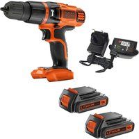 Black and Decker BDCH188 18v Cordless Combi Drill 2 x 2ah Li-ion Charger No Case