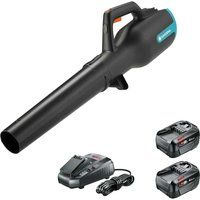 Gardena P4A 18v Cordless PowerJet Garden Leaf Blower 2 x 4ah Li-ion Charger