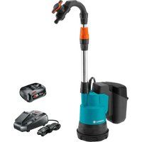 Gardena 2000/2 P4A 18v Cordless Rainwater Submersible Water Butt Tank Pump 1 x 2.5ah Li-ion Charger