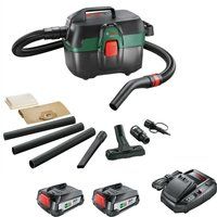 Bosch ADVANCEDVAC 18V8 18v Cordless Portable Wet and Dry Vacuum Cleaner 2 x 2.5ah Liion Charger No Case