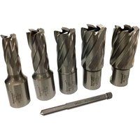 Rotabroach 5 Piece Raptor Mag Drill Hole Cutter Set and Pilot