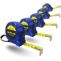 Sirius 5 Piece Contractor Tape Measure Trade Pack Imperial & Metric 16ft / 5m 19mm