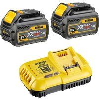 DeWalt 54v XR Cordless FLEXVOLT Twin Liion Battery and Fast Charger Pack 6ah 6ah