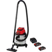 Einhell TC-VC 18/20 Li S 18v Cordless Stainless Steel Wet and Dry Vacuum Cleaner 2 x 2.5ah Li-ion Charger No Case