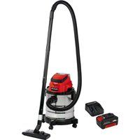 Einhell TC-VC 18/20 Li S 18v Cordless Stainless Steel Wet and Dry Vacuum Cleaner 1 x 4ah Li-ion Charger No Case